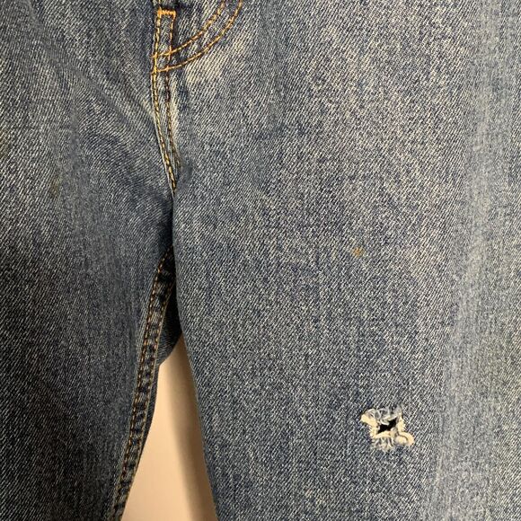 Levis Mens 505 Jeans 42 x 32 Red Tab Medium Wash Straight Leg - Picture 9 of 12